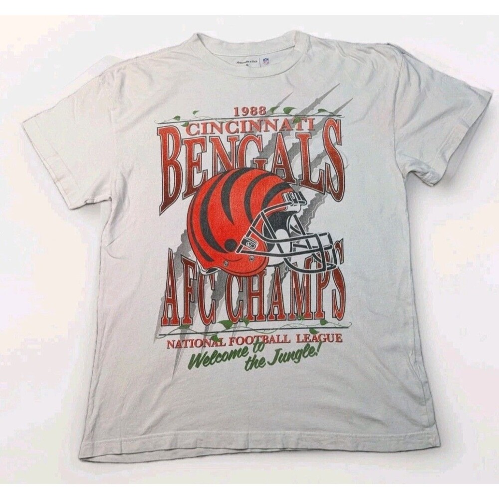 Abercrombie & Fitch NFL Cincinnati 1988 Bengals Men's White XL Retro T-Shirt
